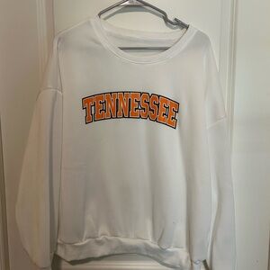 SHEIN White Sweatshirt with Orange Graphic